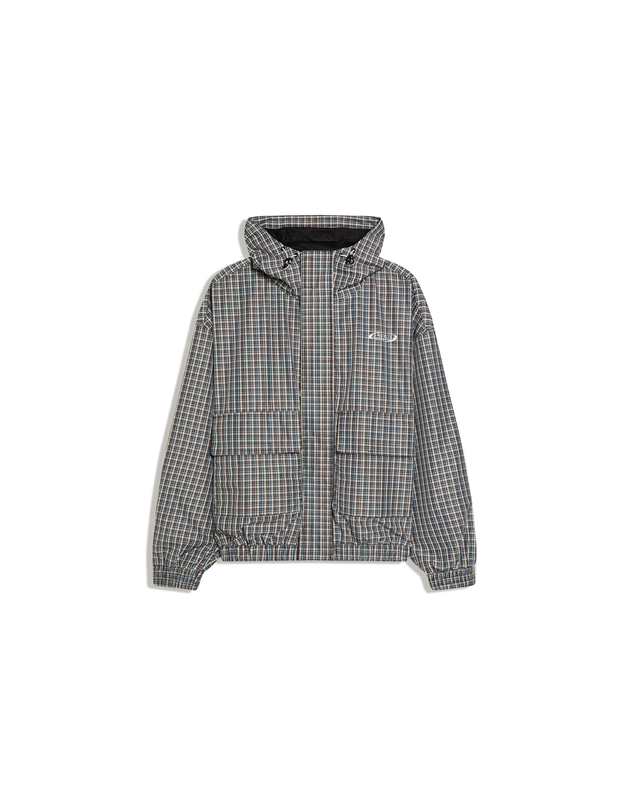 Oversize kareli teknik ceket