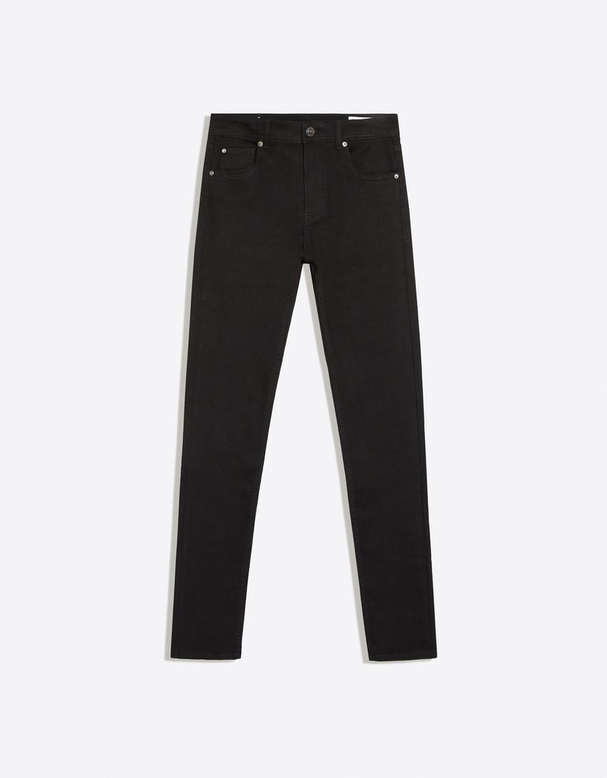 Yüksek bel skinny fit jean-Siyah