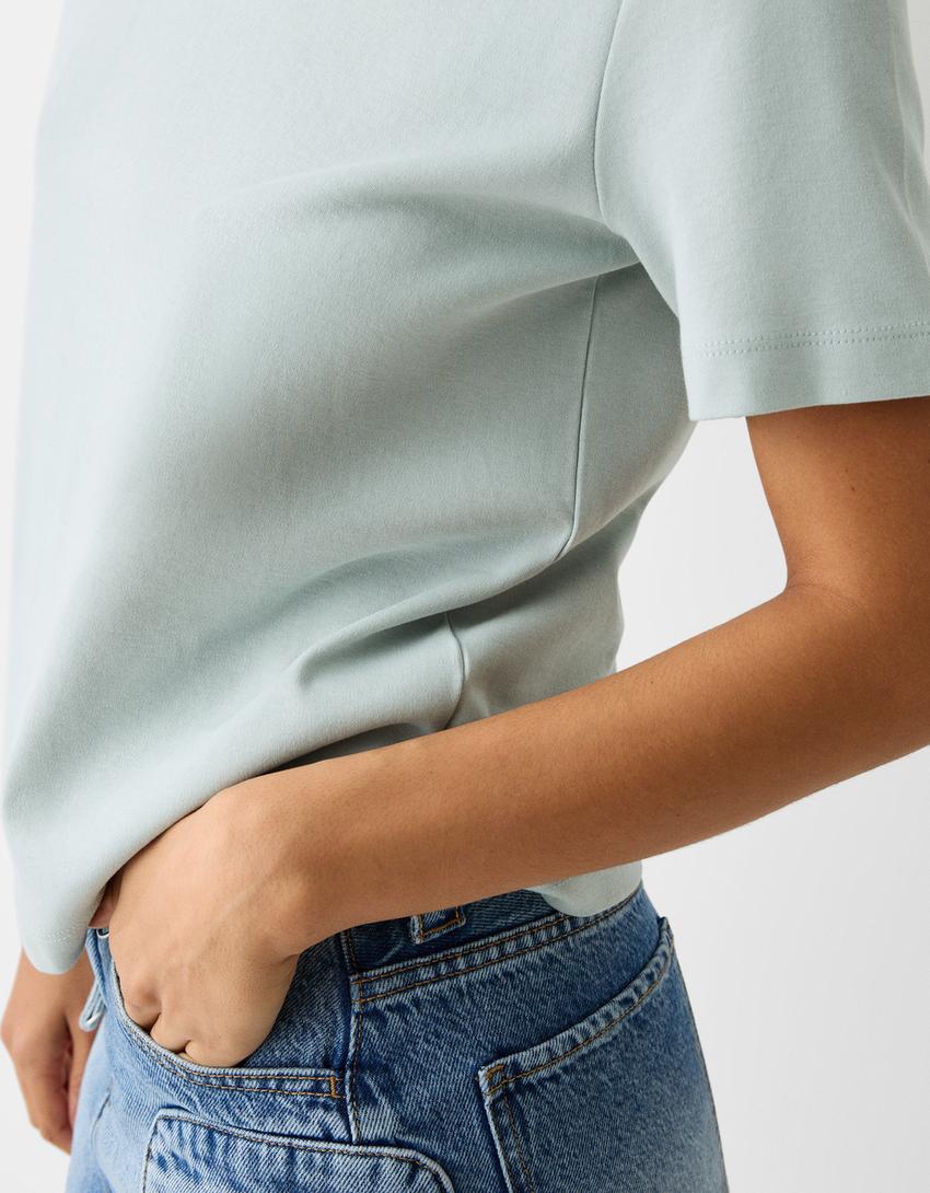 Regular fit short sleeve T-shirt-Green-5