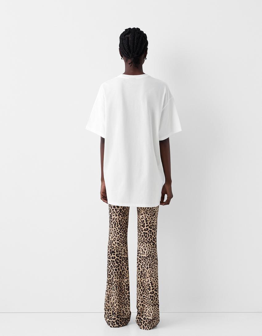 Selena Gomez print short sleeve T-shirt-Off white-1