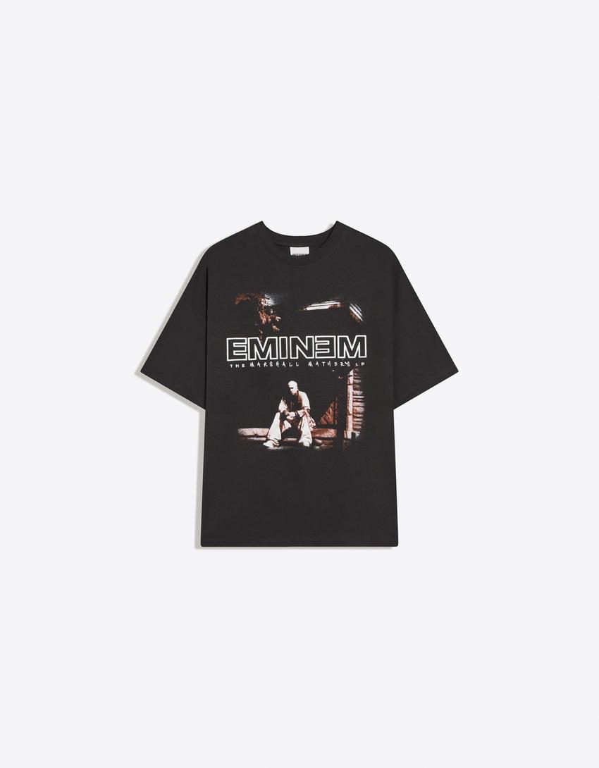 Oversize T-Shirt mit Eminem-Eminem-Print-Grau