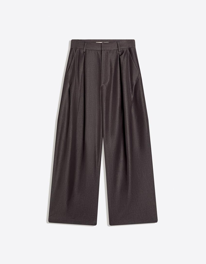 Süper baggy fit pantolon-Koyu gri