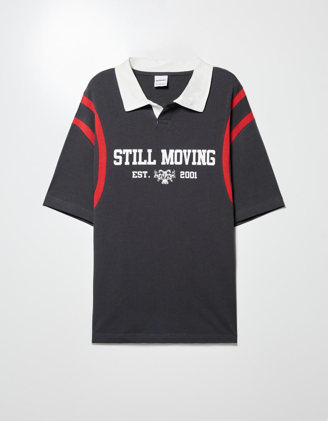 Printed short sleeve polo shirt