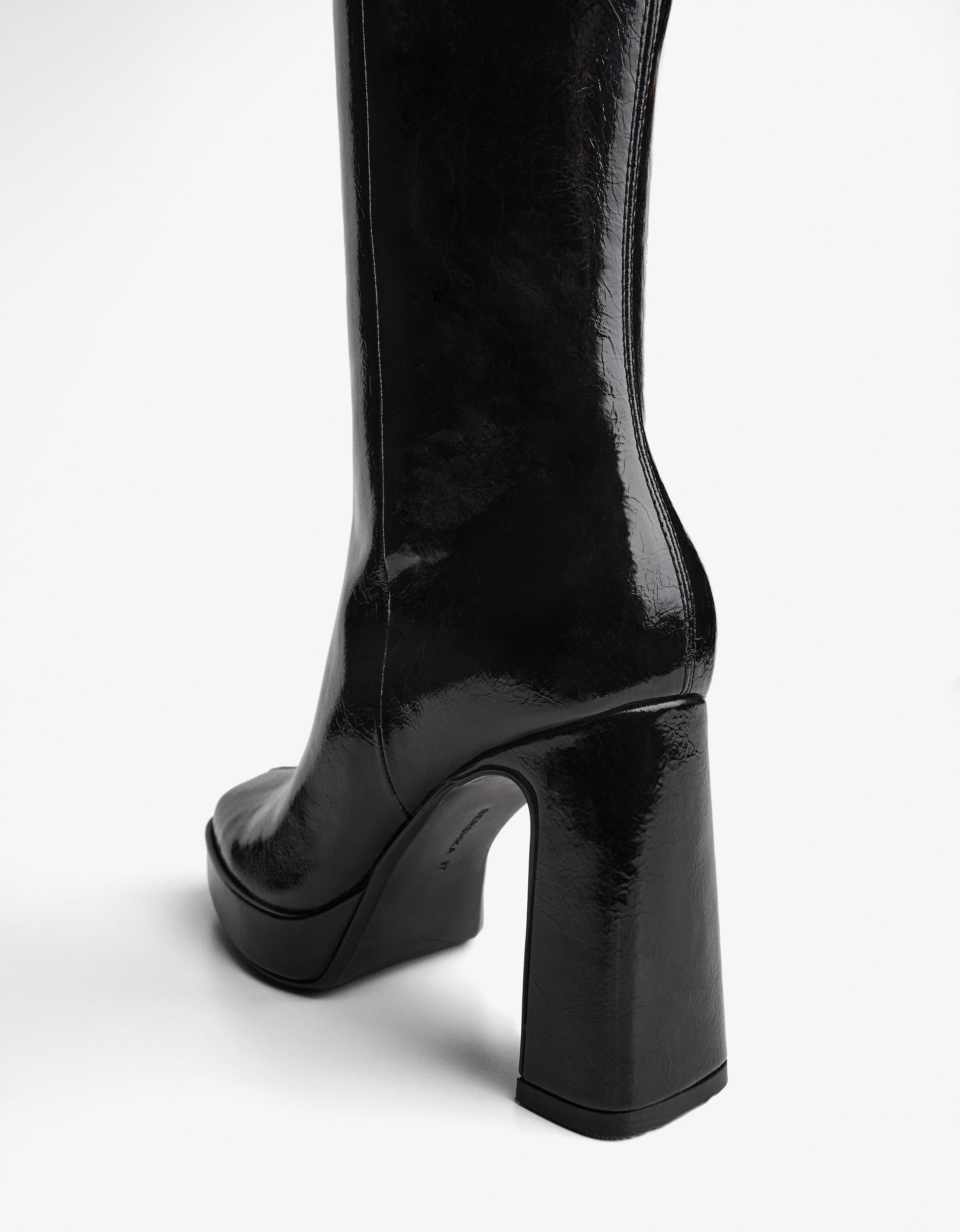 Platform heel boots — BLACK