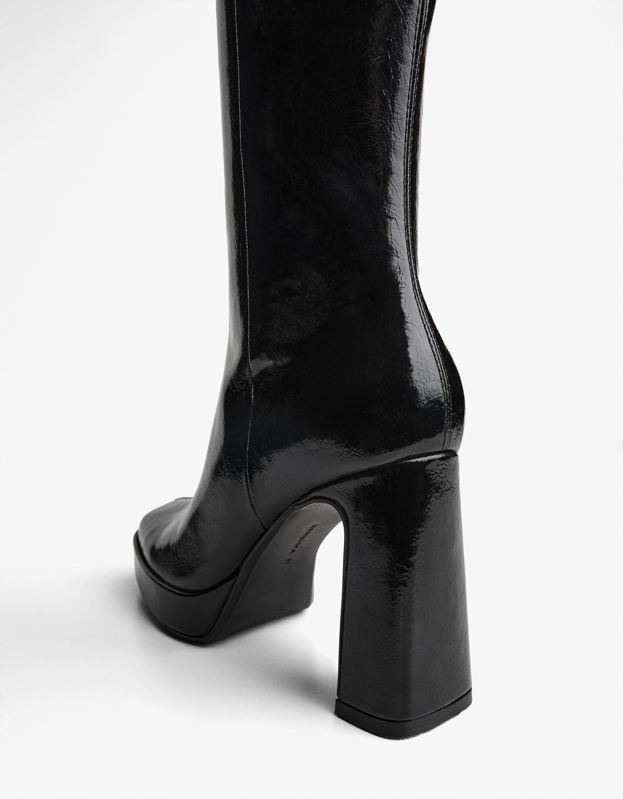 Platform heel boots — BLACK