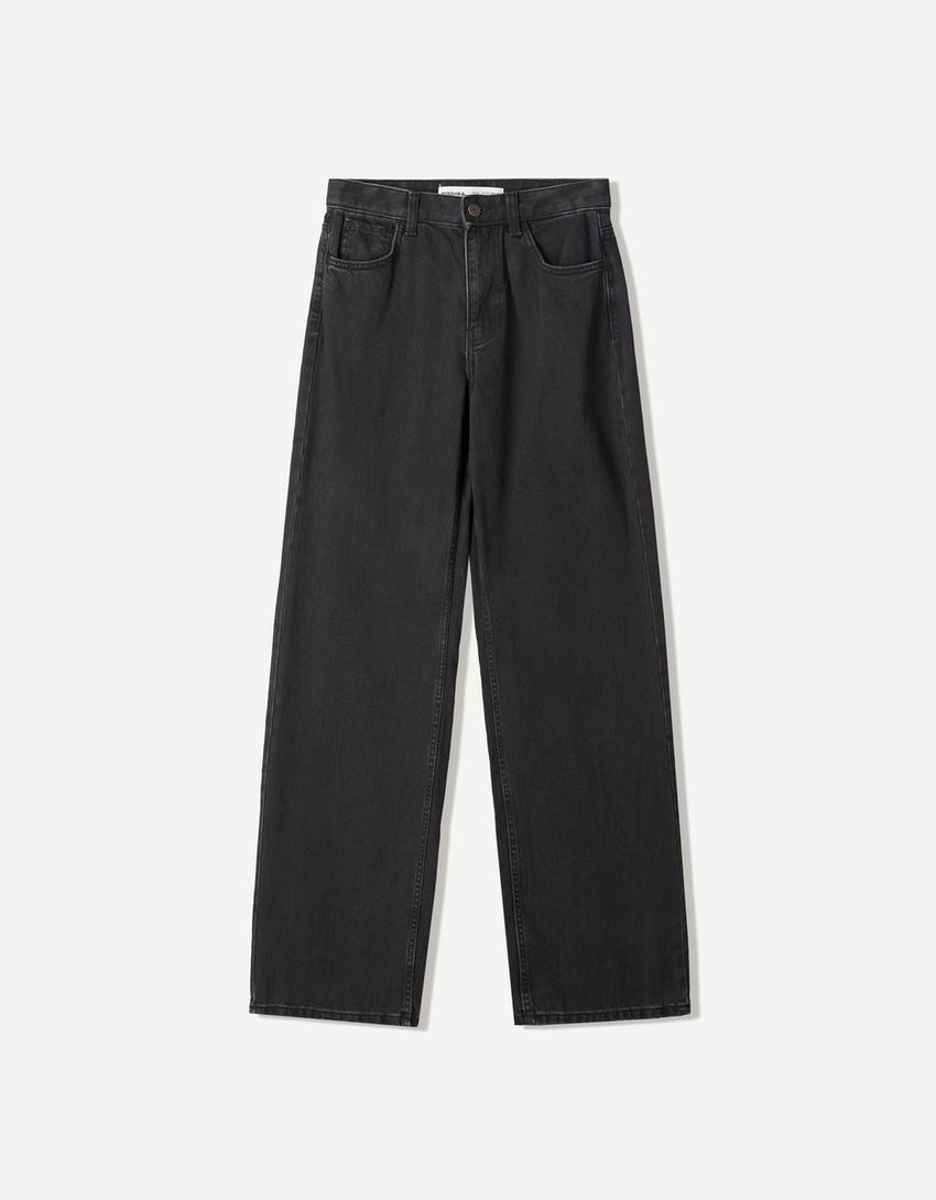 Jeans 90's wide leg-Noir-3