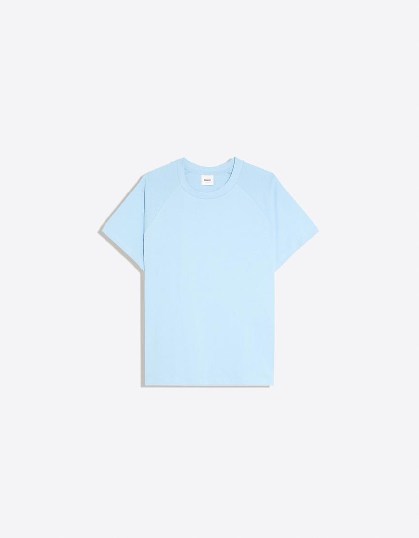 Raglan short sleeve T-shirt-Light blue