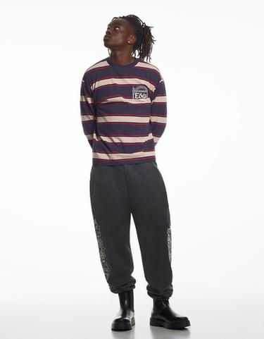 Long sleeve striped T-shirt ARIES X BERSHKA — Navy 4