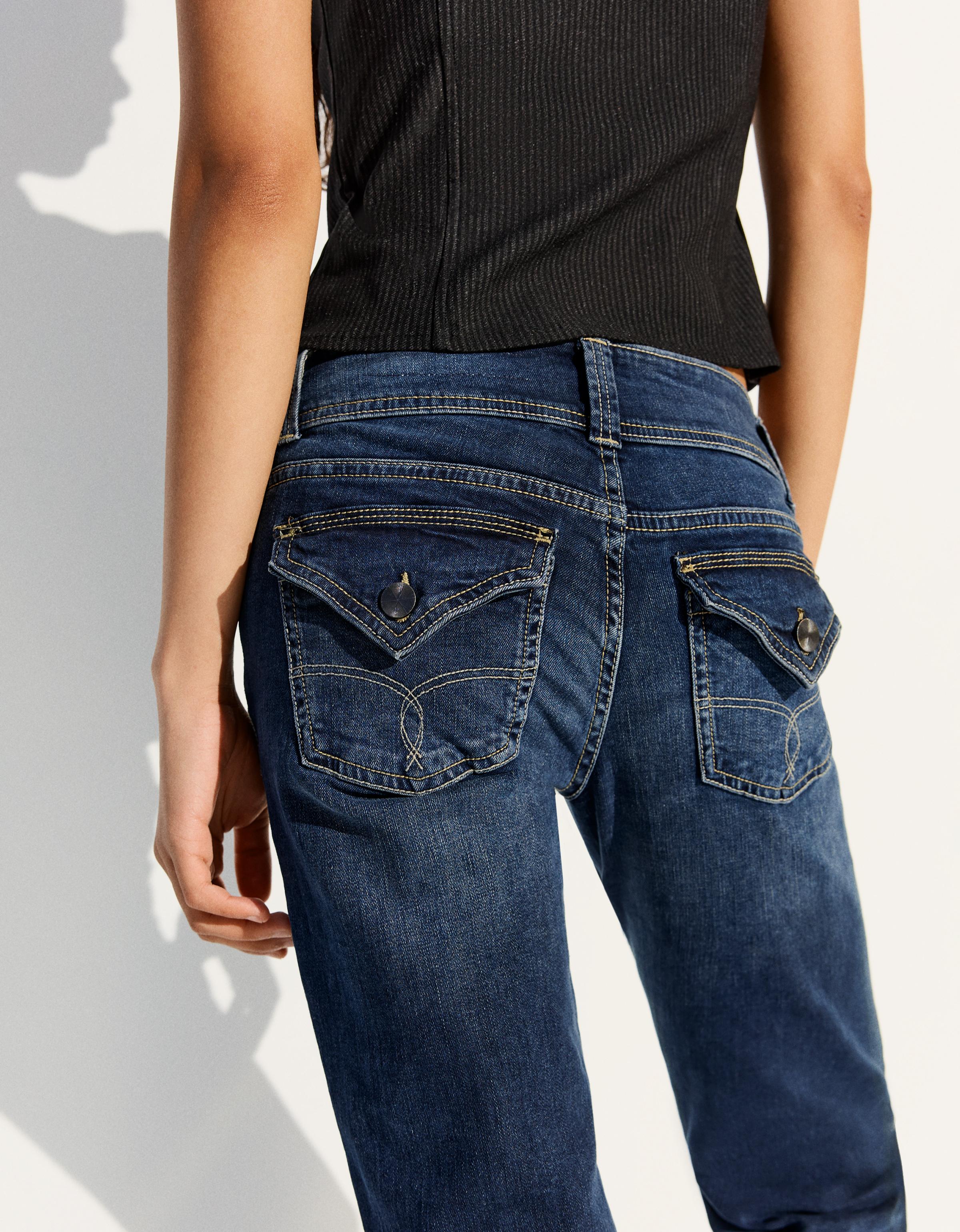 Low-rise boot-cut jeans — Navy