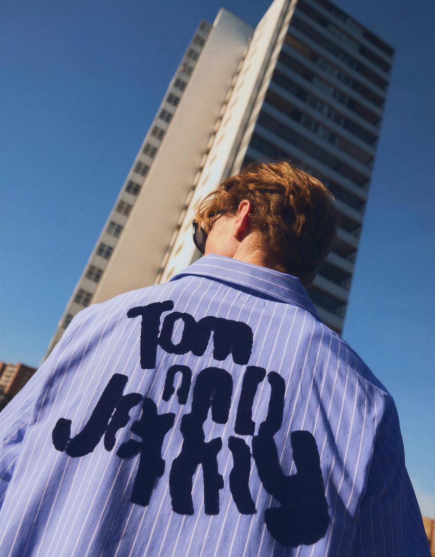 Chemise manches courtes Tom & Jerry-Bleu clair