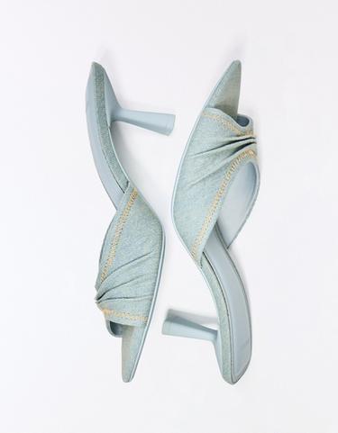 Ruched mule heels — Washed out blue 4
