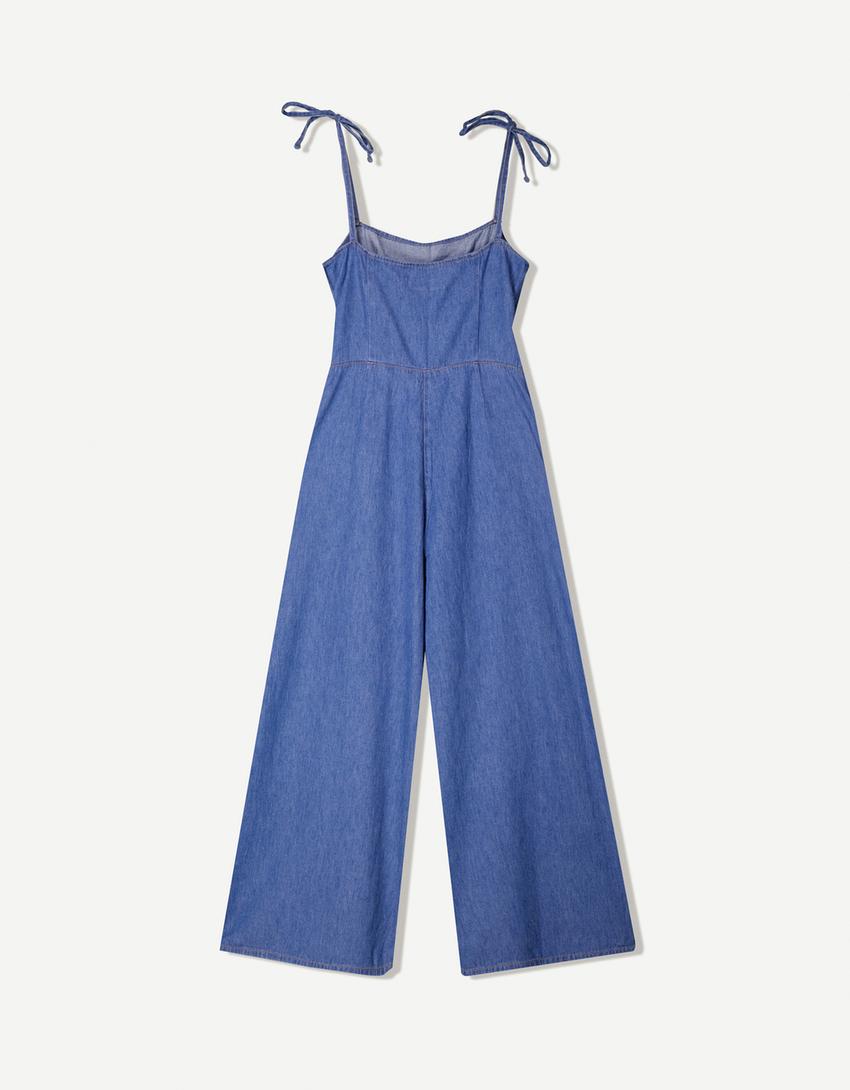 Denim jumpsuit-Light blue
