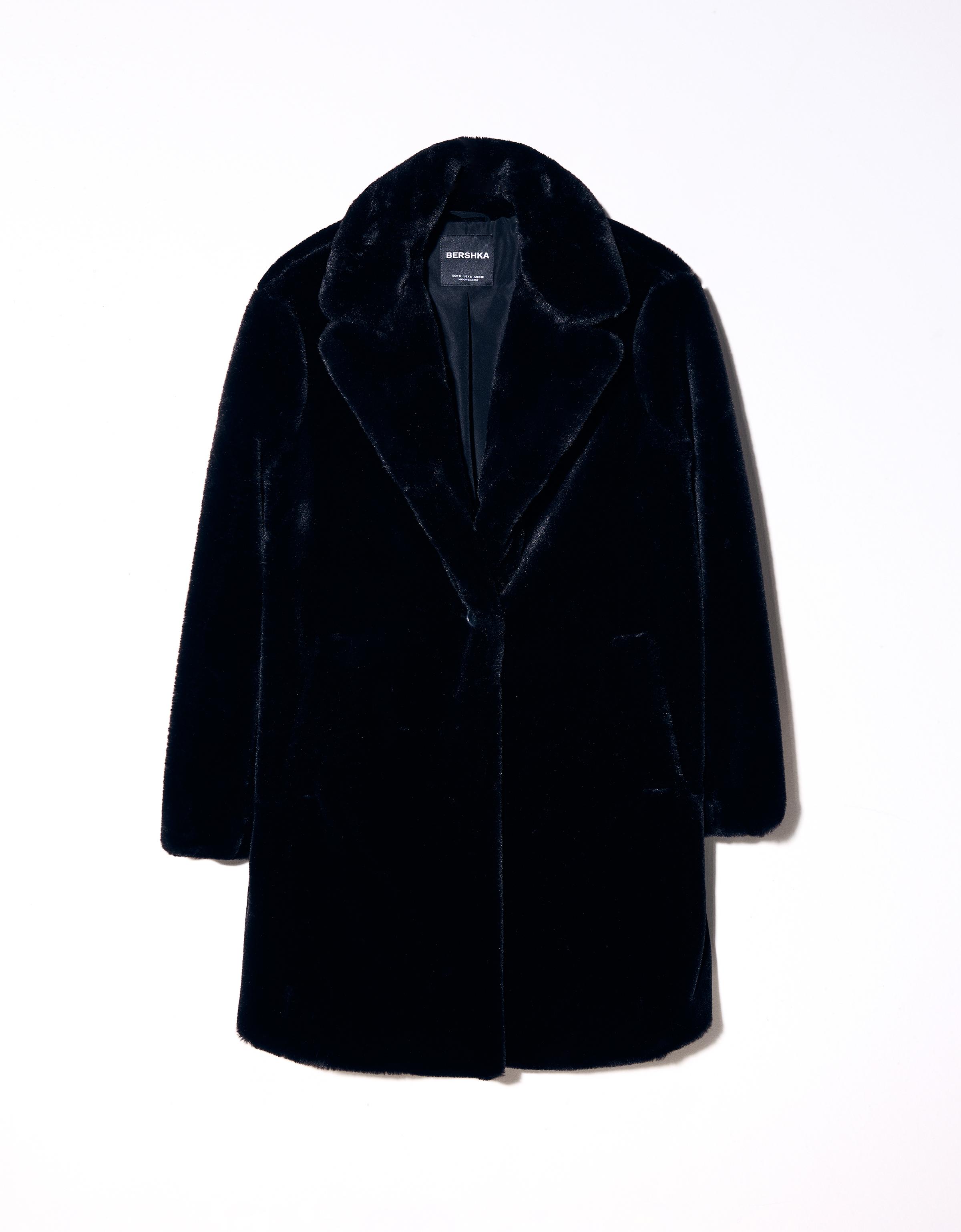 Faux fur coat — Black