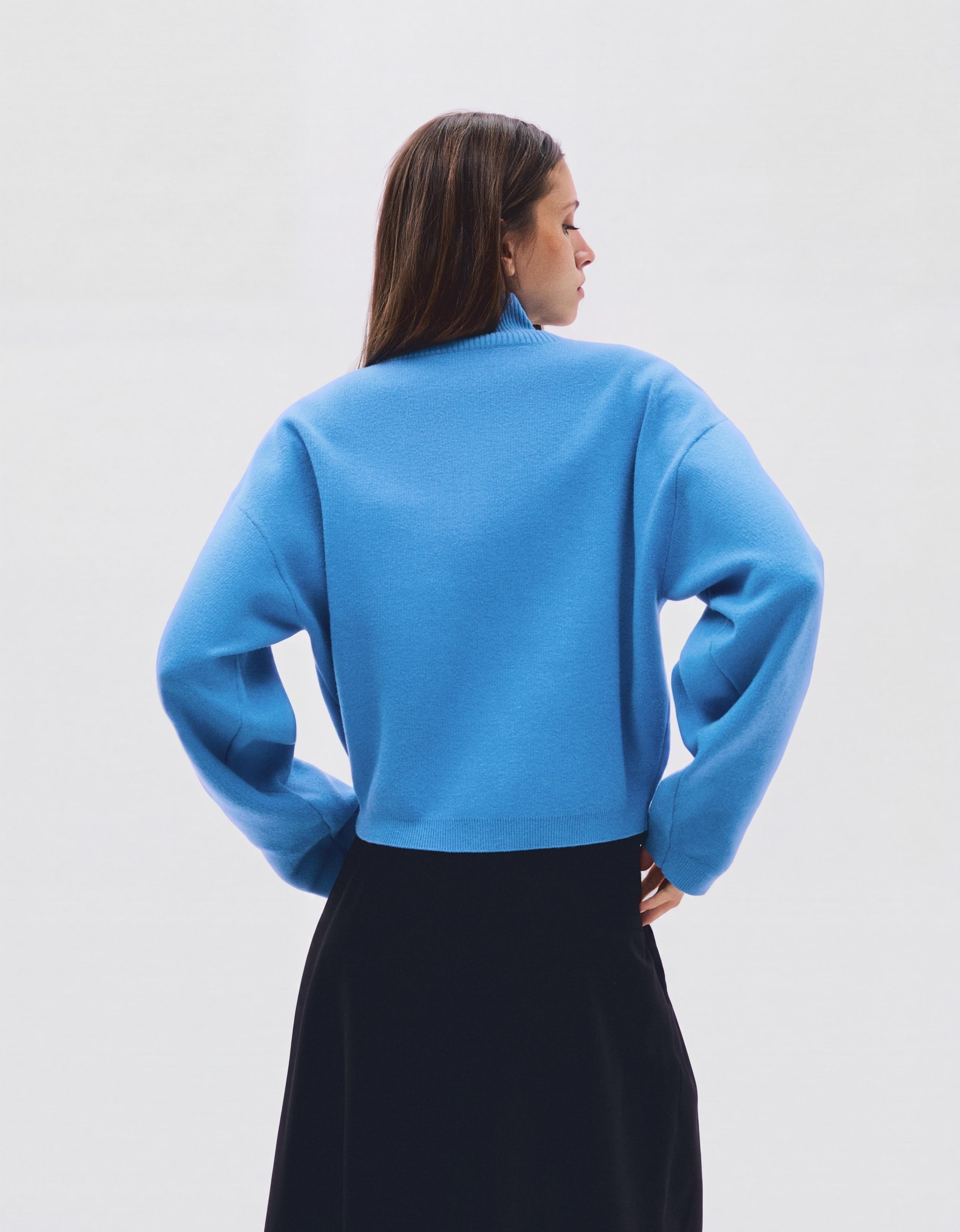 Embroidered zip-up jumper — Blue