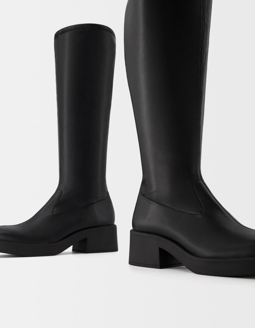 Bottes plates moulantes-Noir