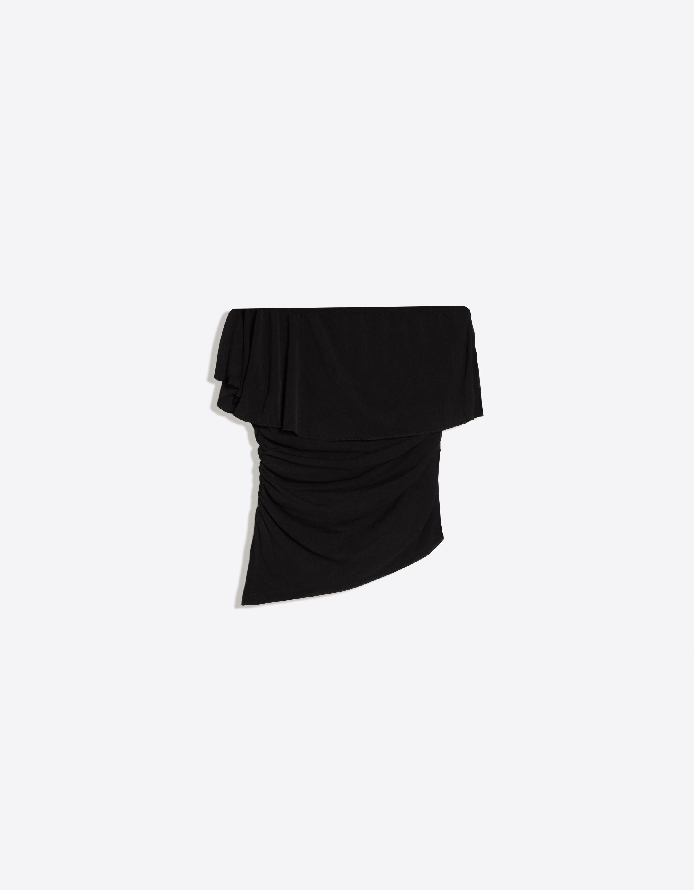 Asymmetric top with cape - Women | Bershka