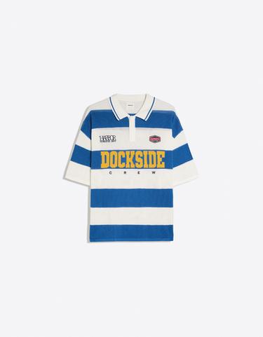 Mesh patch polo shirt — Blue 5