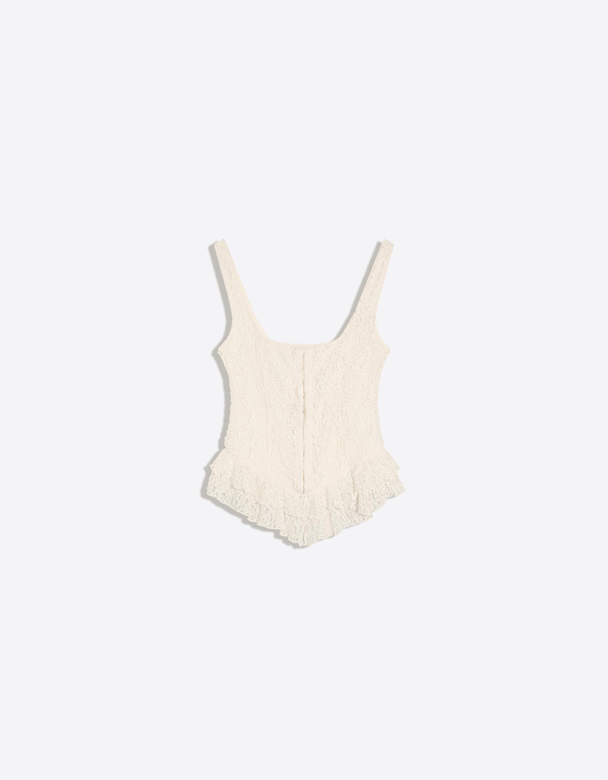 Rustic corset strappy top — Off white