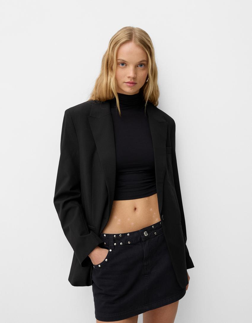 Basic blazer Women Bershka1
