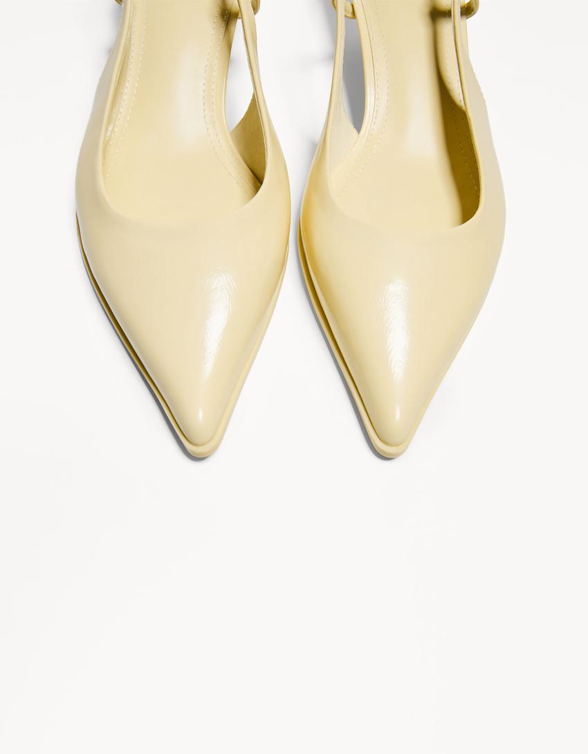 حذاء بكعب قطة-أصفر