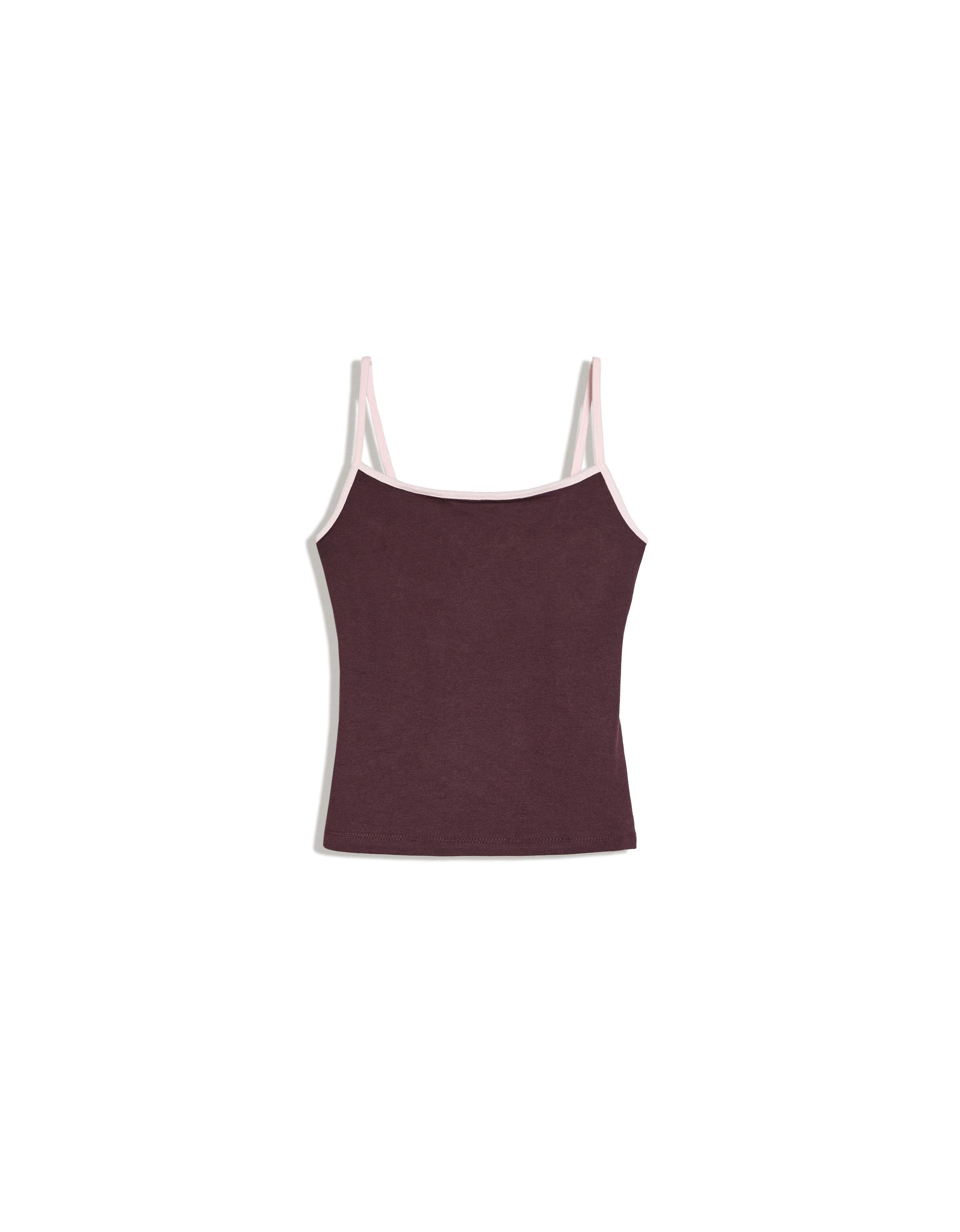 Contrast strappy top — Violet