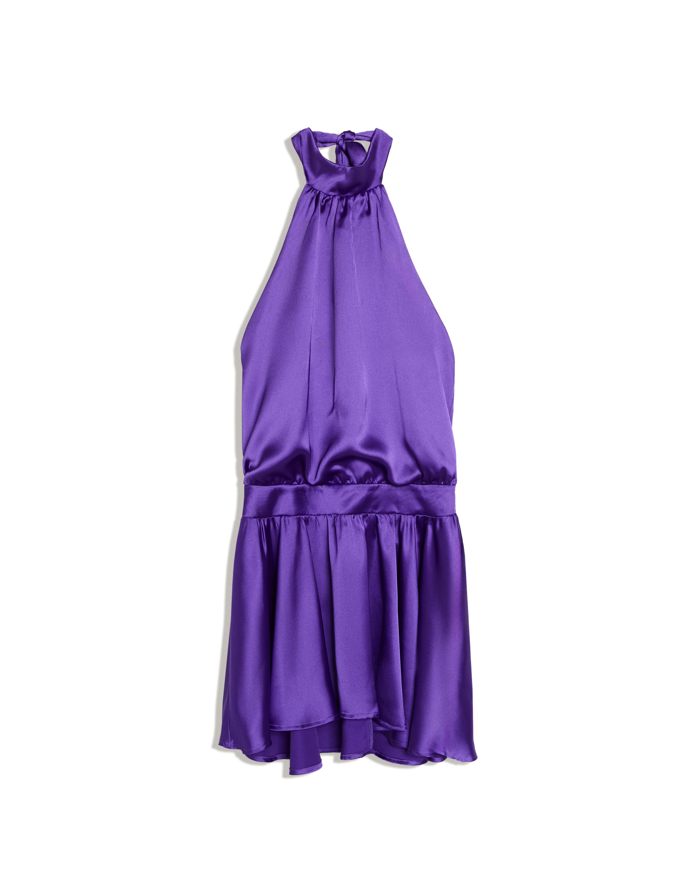Mini halter dress with tie — Violet