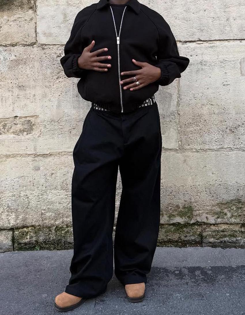 Pantalón superbaggy tailoring-Negro