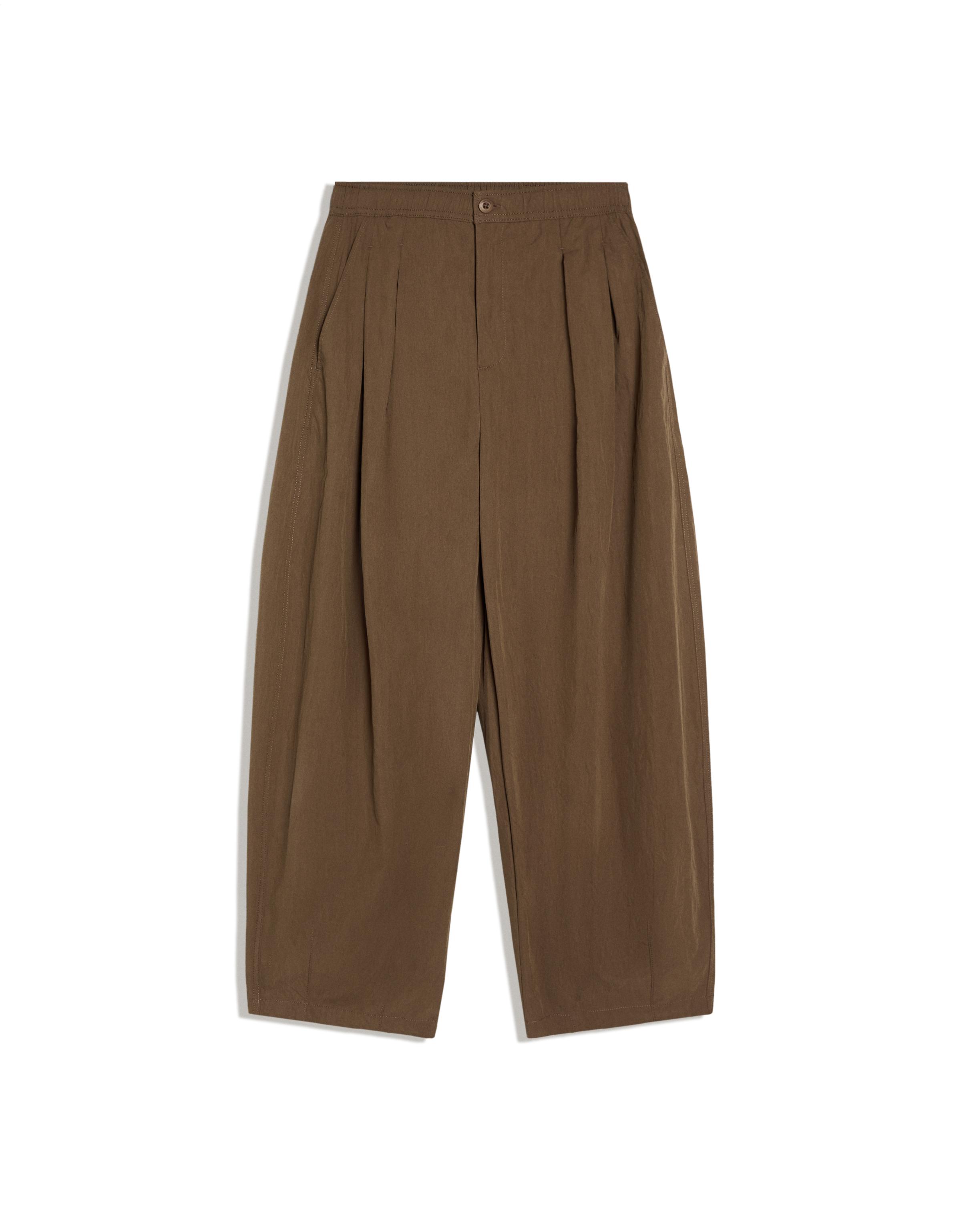 Technical cropped volume trousers — Brown