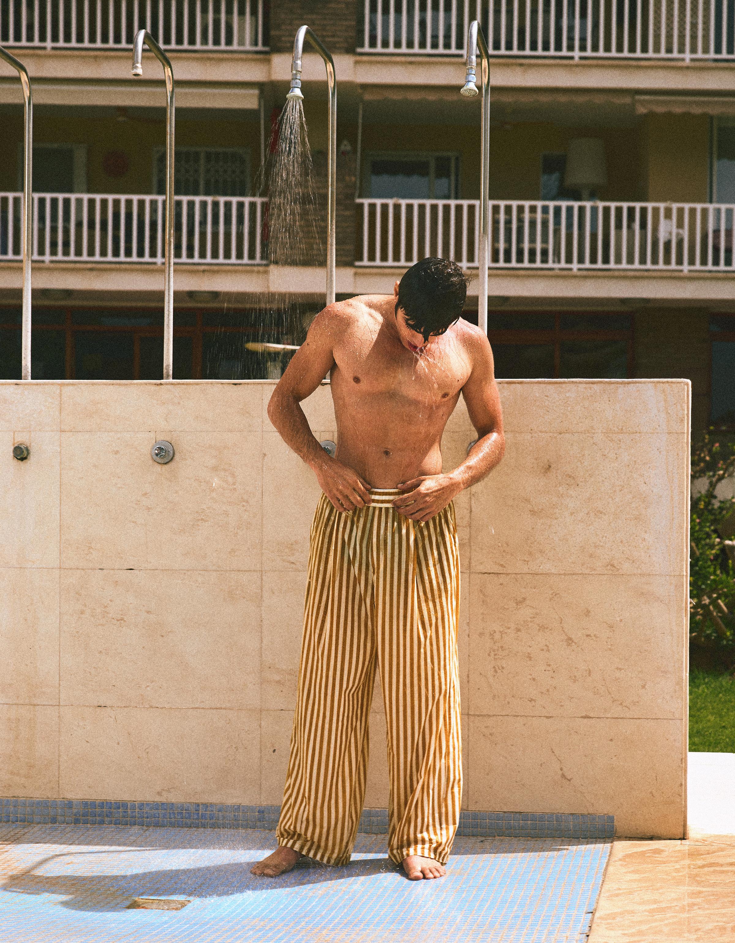 Super baggy pyjama-style trousers — Camel
