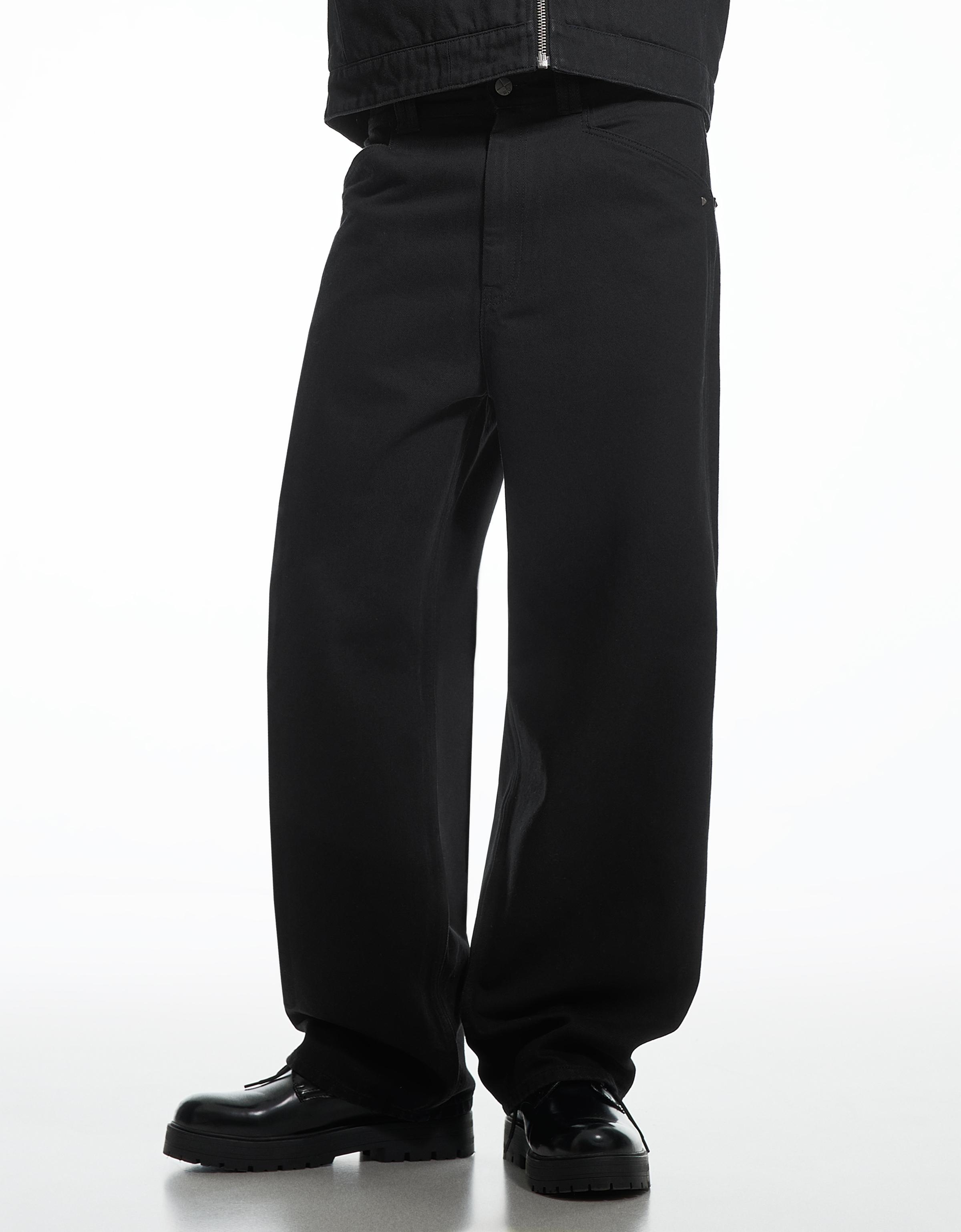 Bershka Spodnie Baggy Aries X Bershka Mężczyzna 36 Czarny