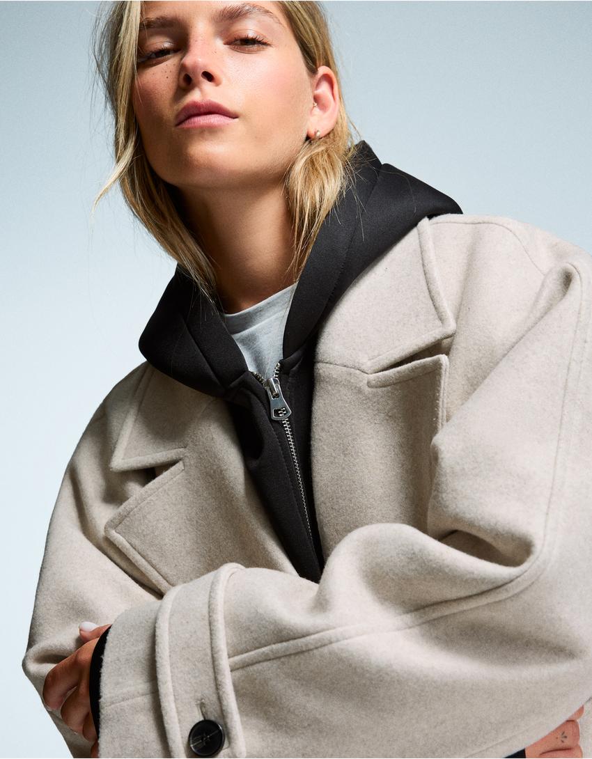 Abrigo trench soft cinturón-Arena