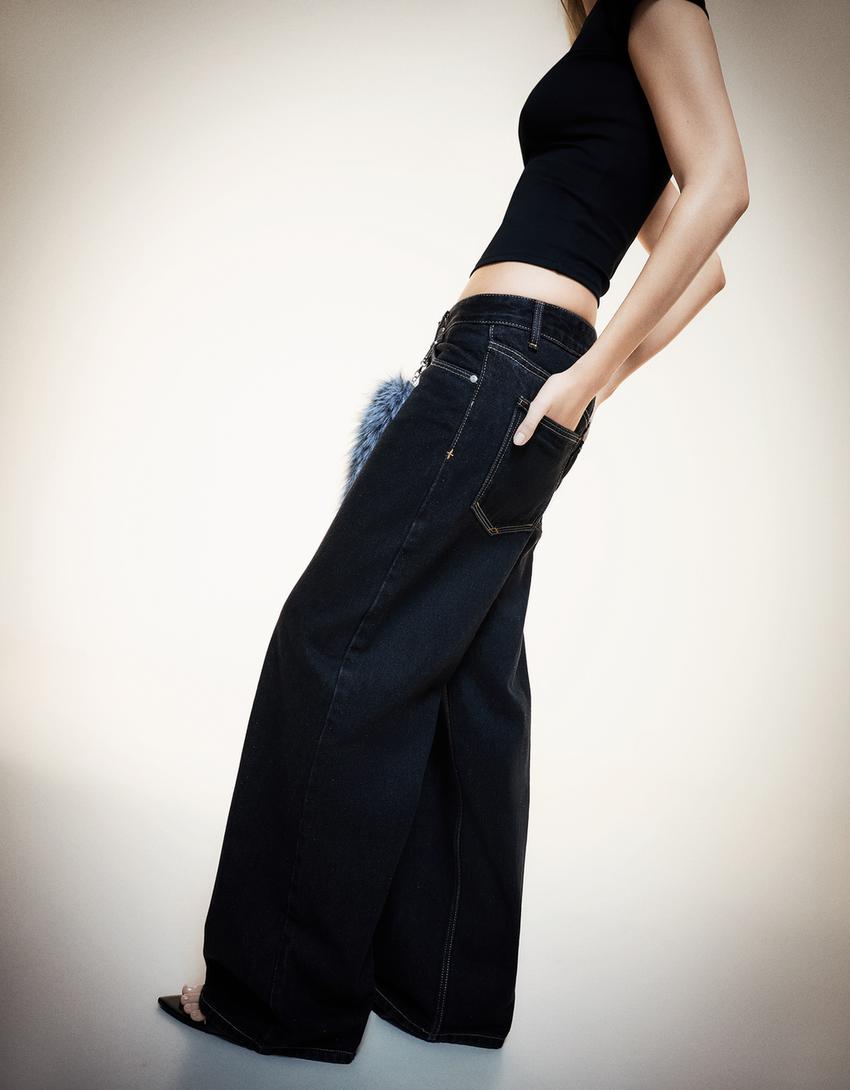 Jeans boyfriend-Gris foncé