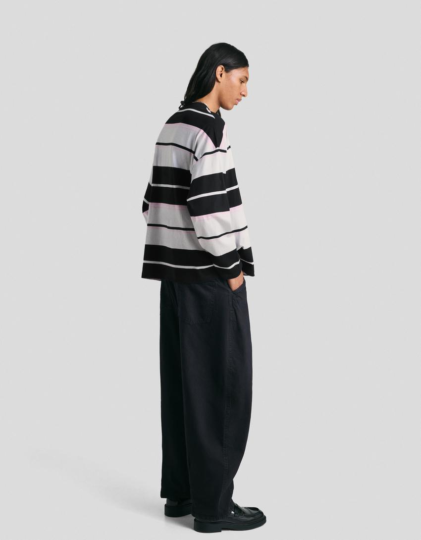 Oversized long sleeve T-shirt-Black