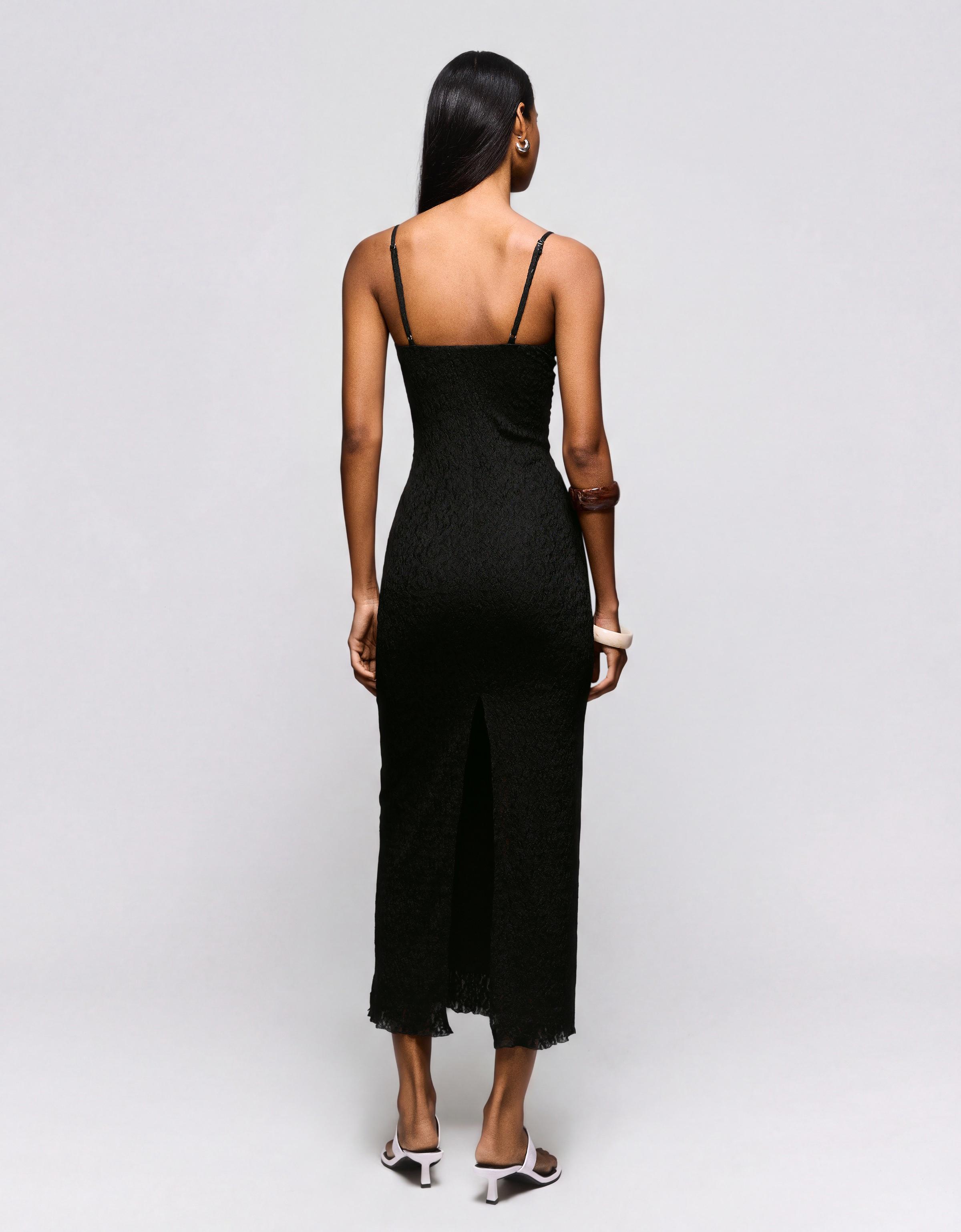 Dantelli askılı midi elbise - Görsel 68