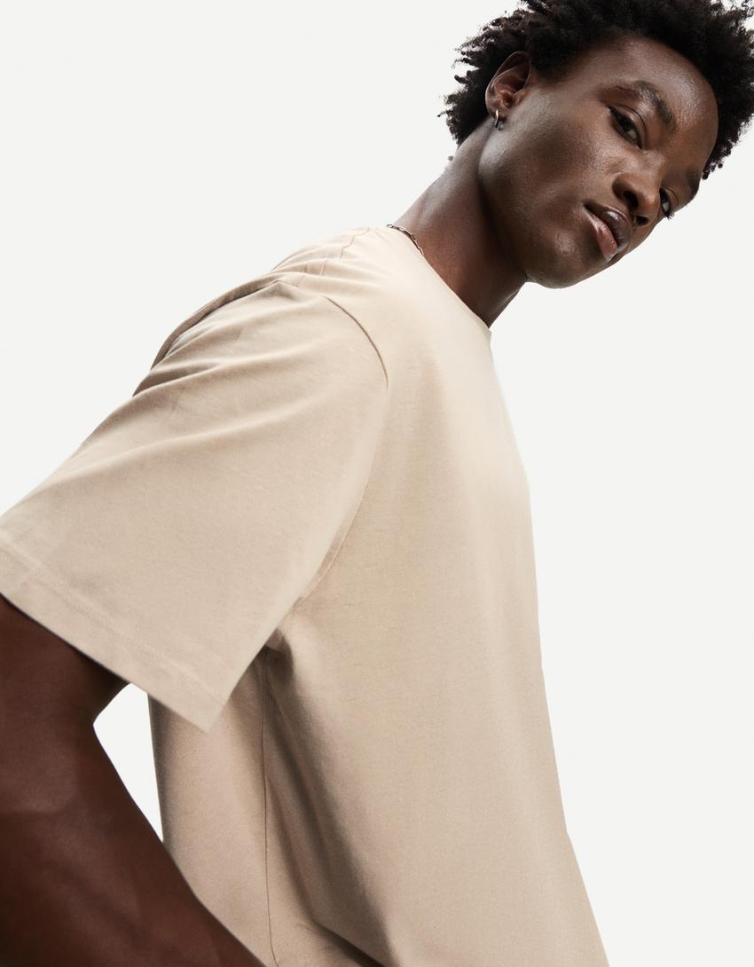 T-Shirt im Boxy Fit-Camel-3