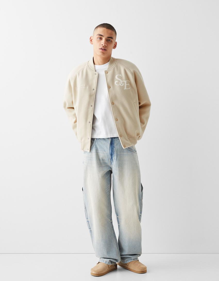 جاكيت بومبر من قماش ثقيل مطرز-حجري-3