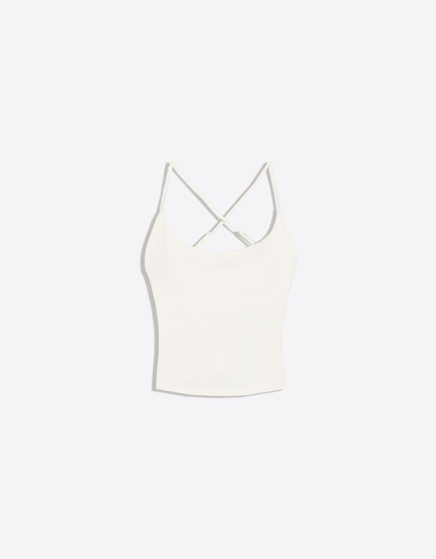 Breathable & Quick-Dry technical fabric strappy T-shirt-Oats