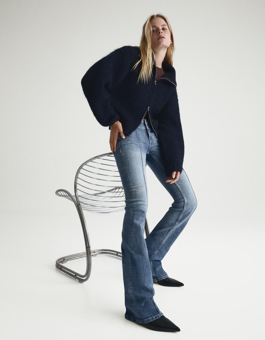 Jeans bootcut low rise-Azul