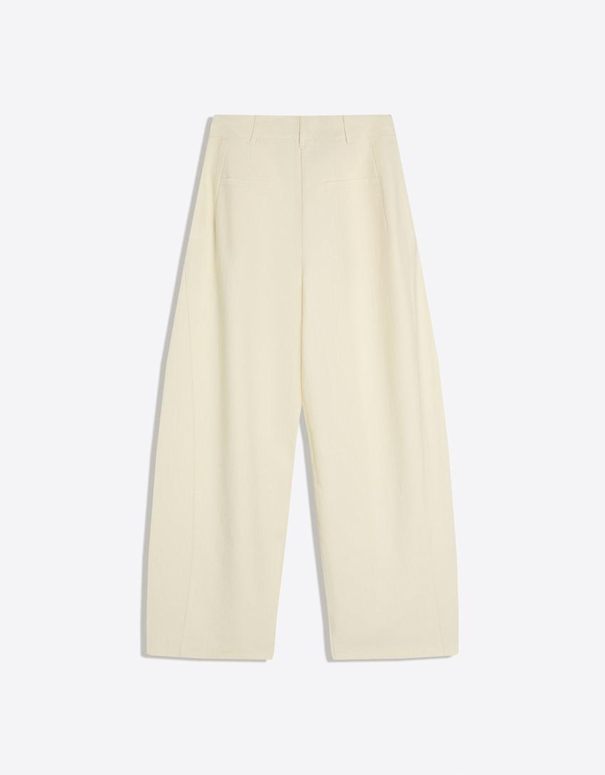 Crossover waist trousers-Yellow