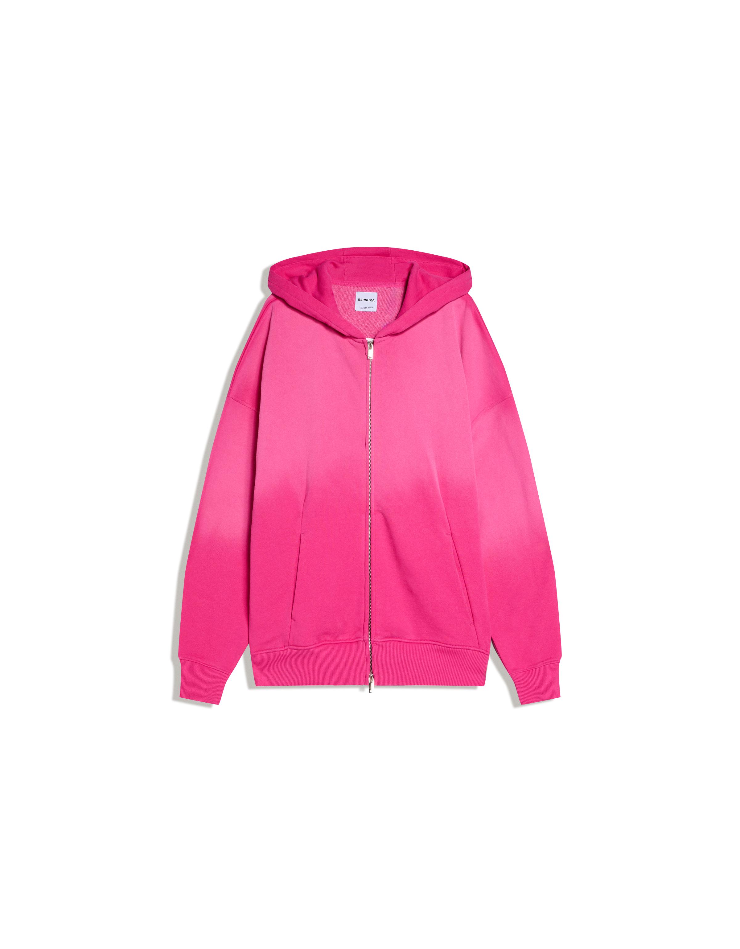 Fermuarlı kapüşonlu oversize sweatshirt