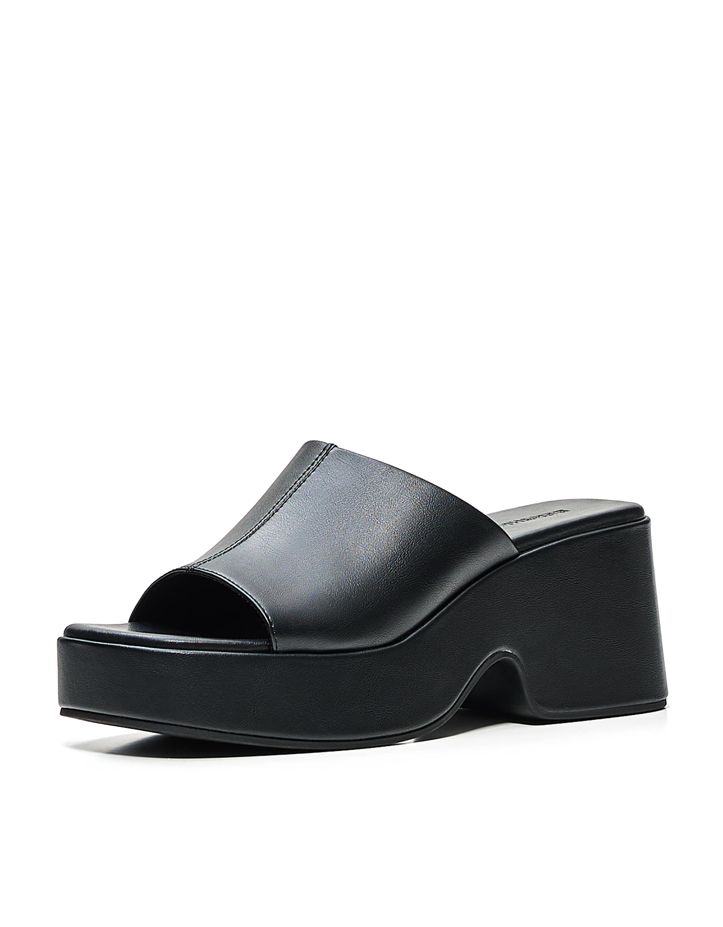 PLATFORM MULE SANDALS — BLACK
