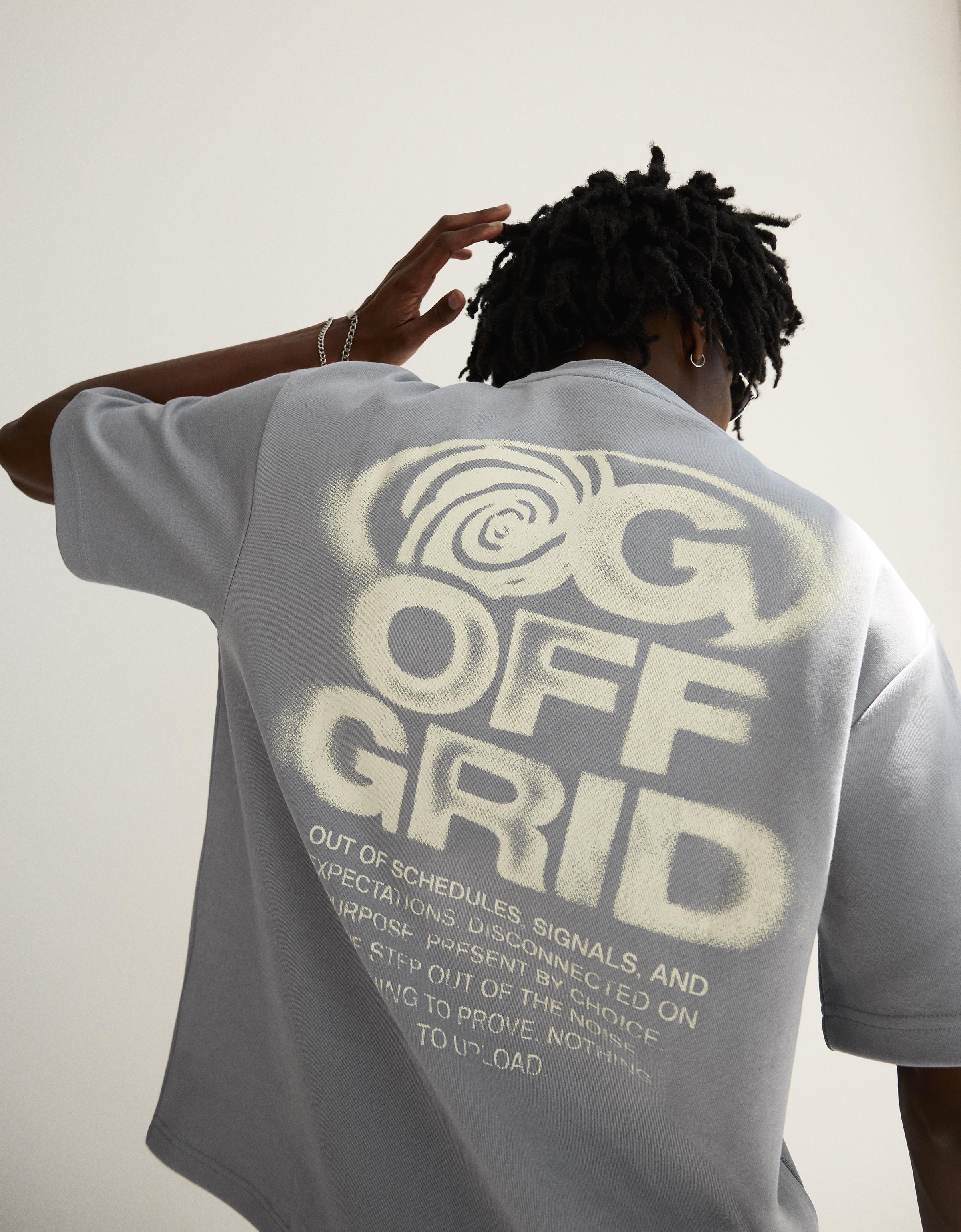 Relaxed fit printed T-shirt — Grey