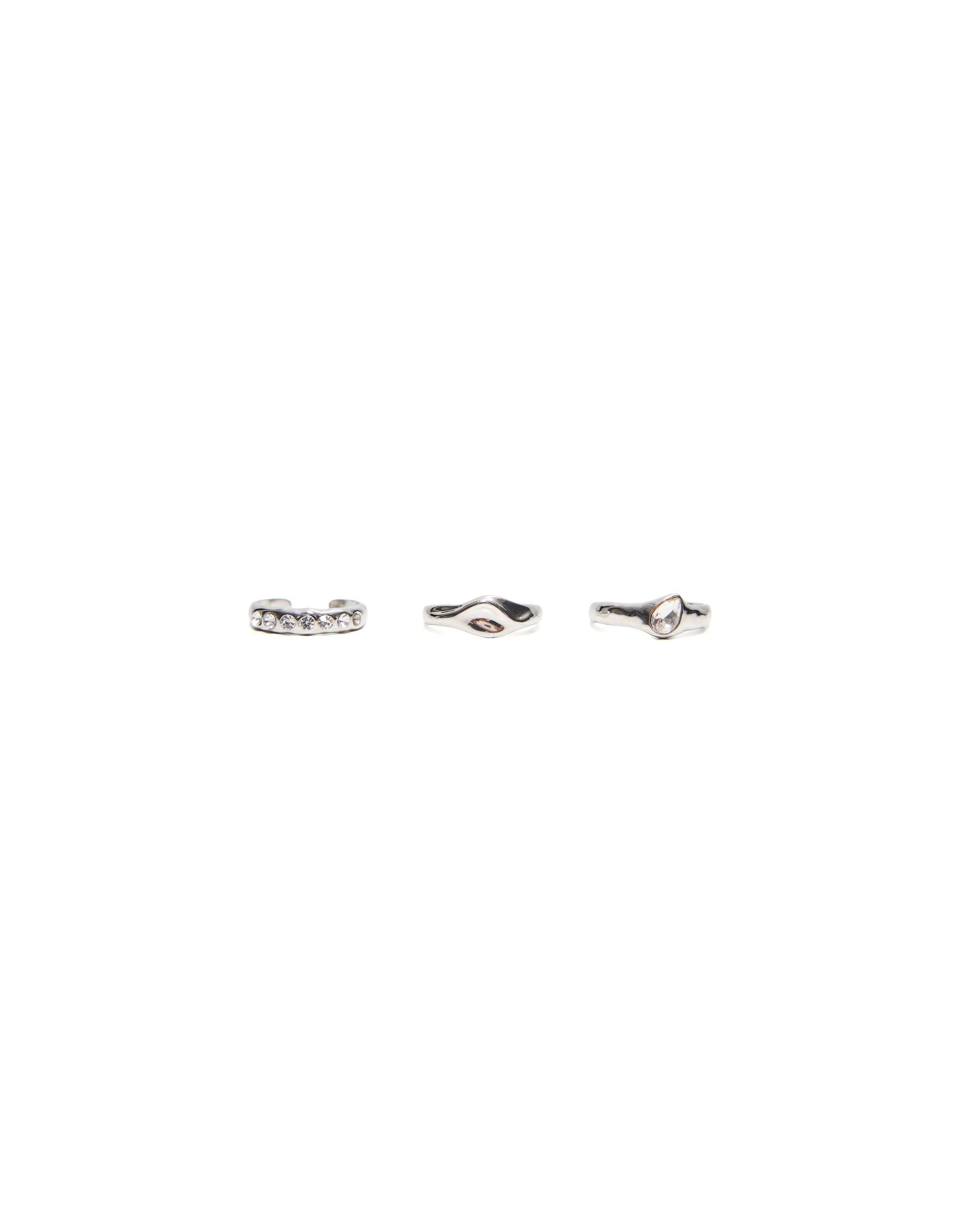 Pack of 3 toe rings — Silver