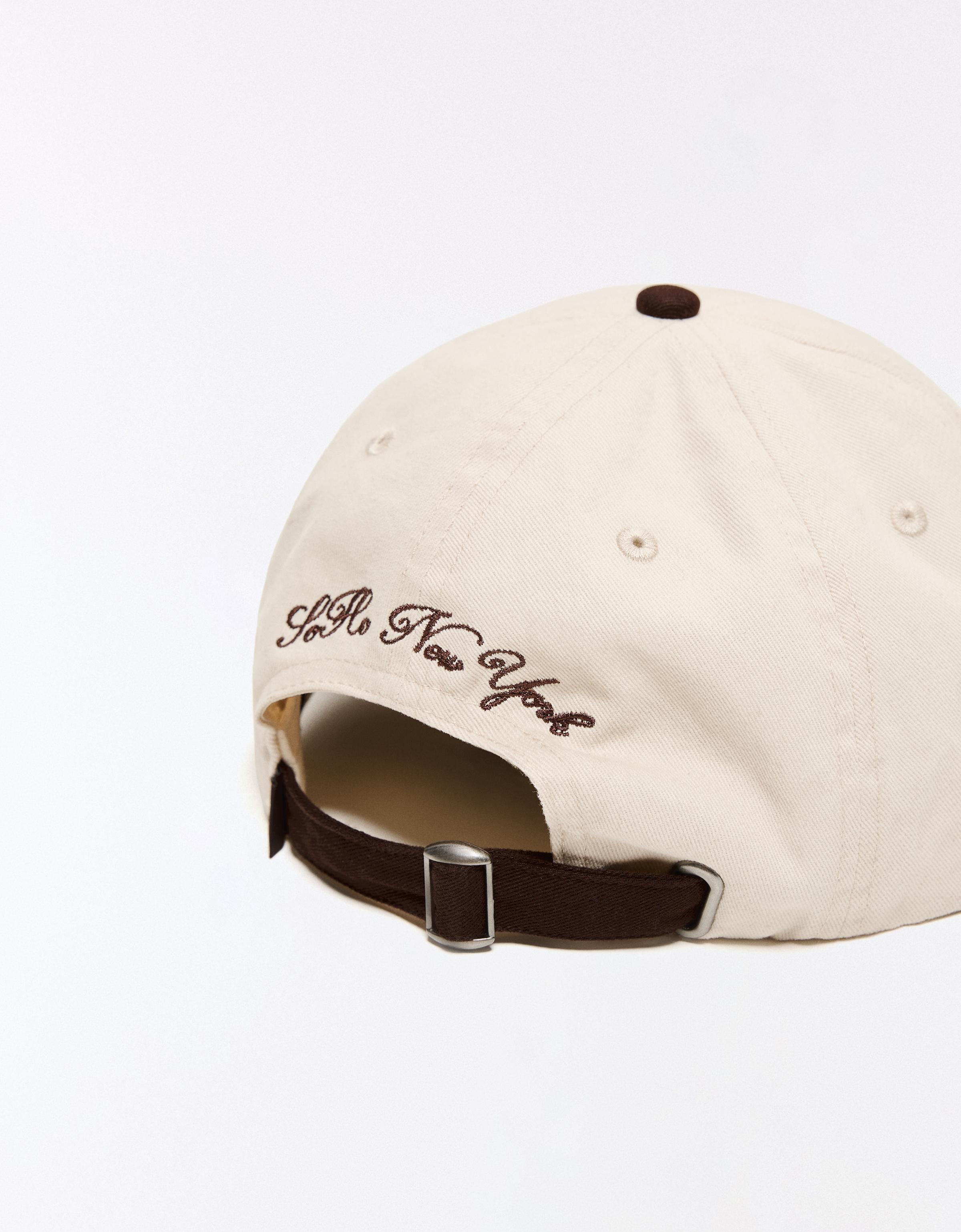 Embroidered cap — Brown