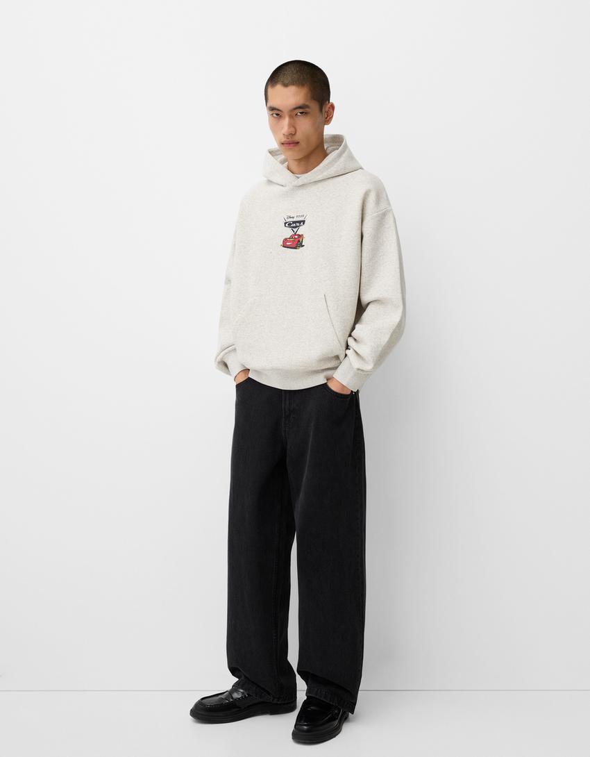 Cars boxy fit hooded sweatshirt-Grey