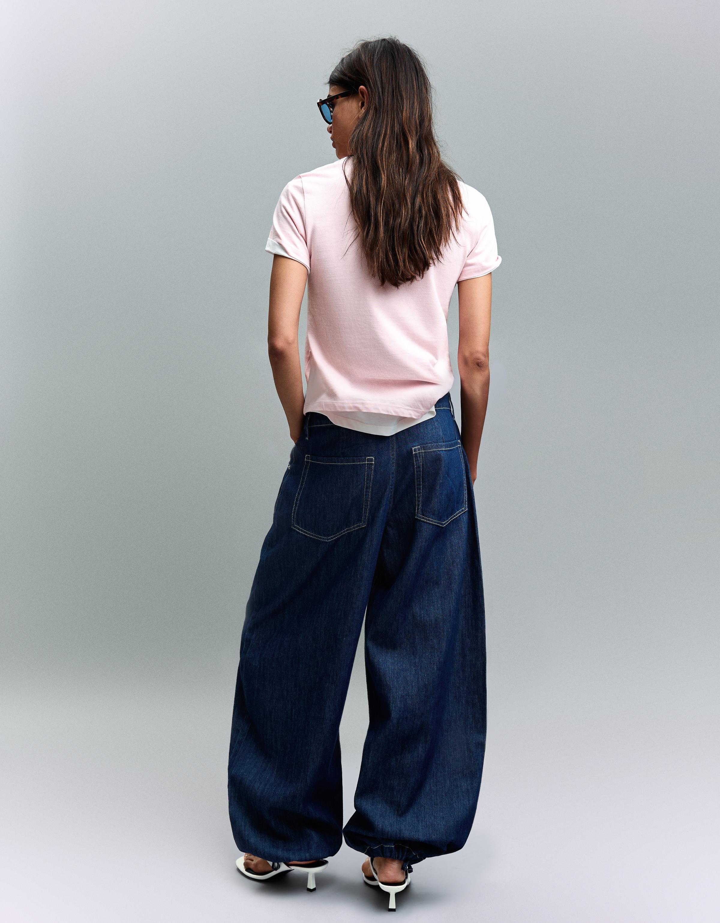 Düşük bel geniş paça balloon fit jean - Görsel 70