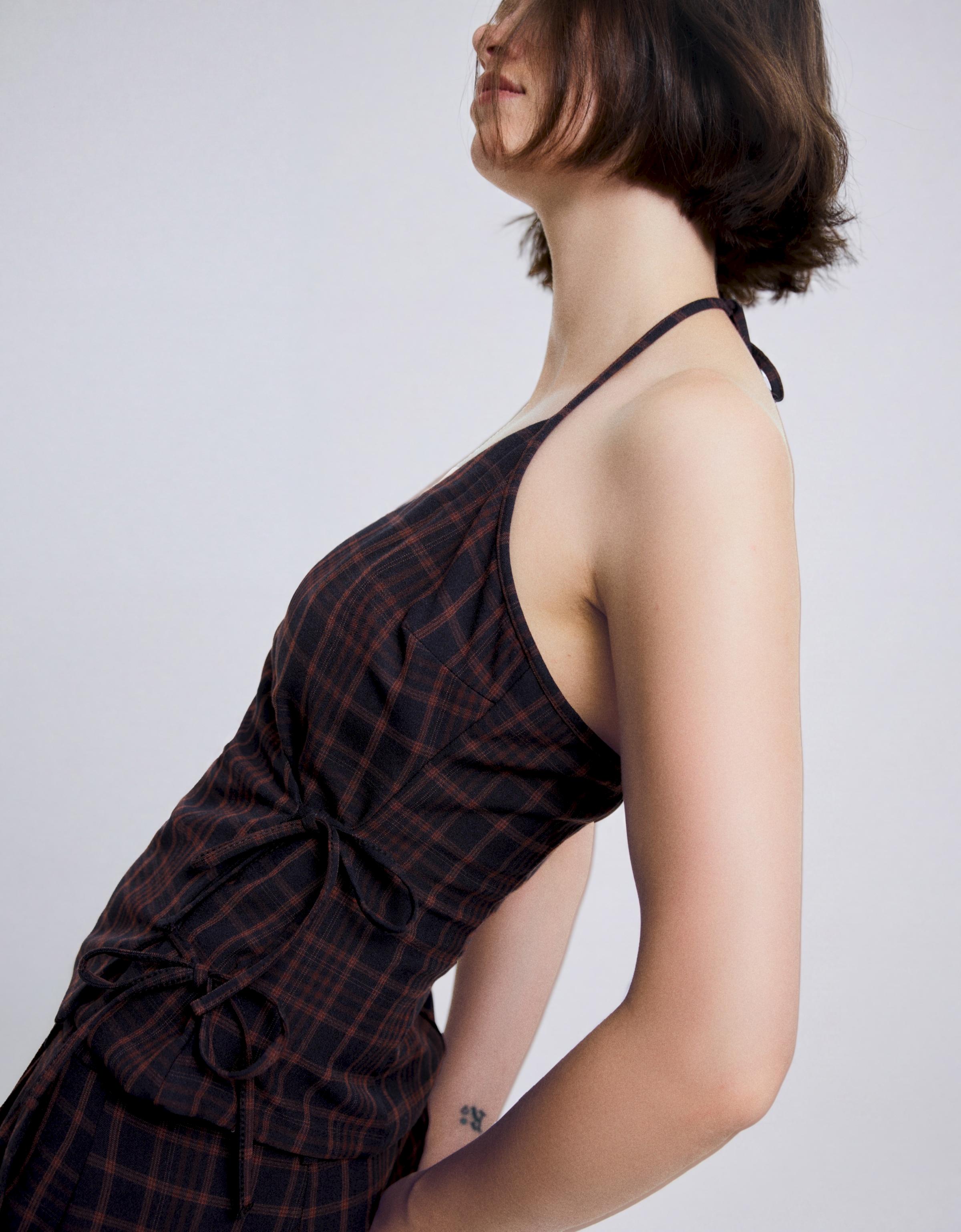 Crossover halter top — Navy
