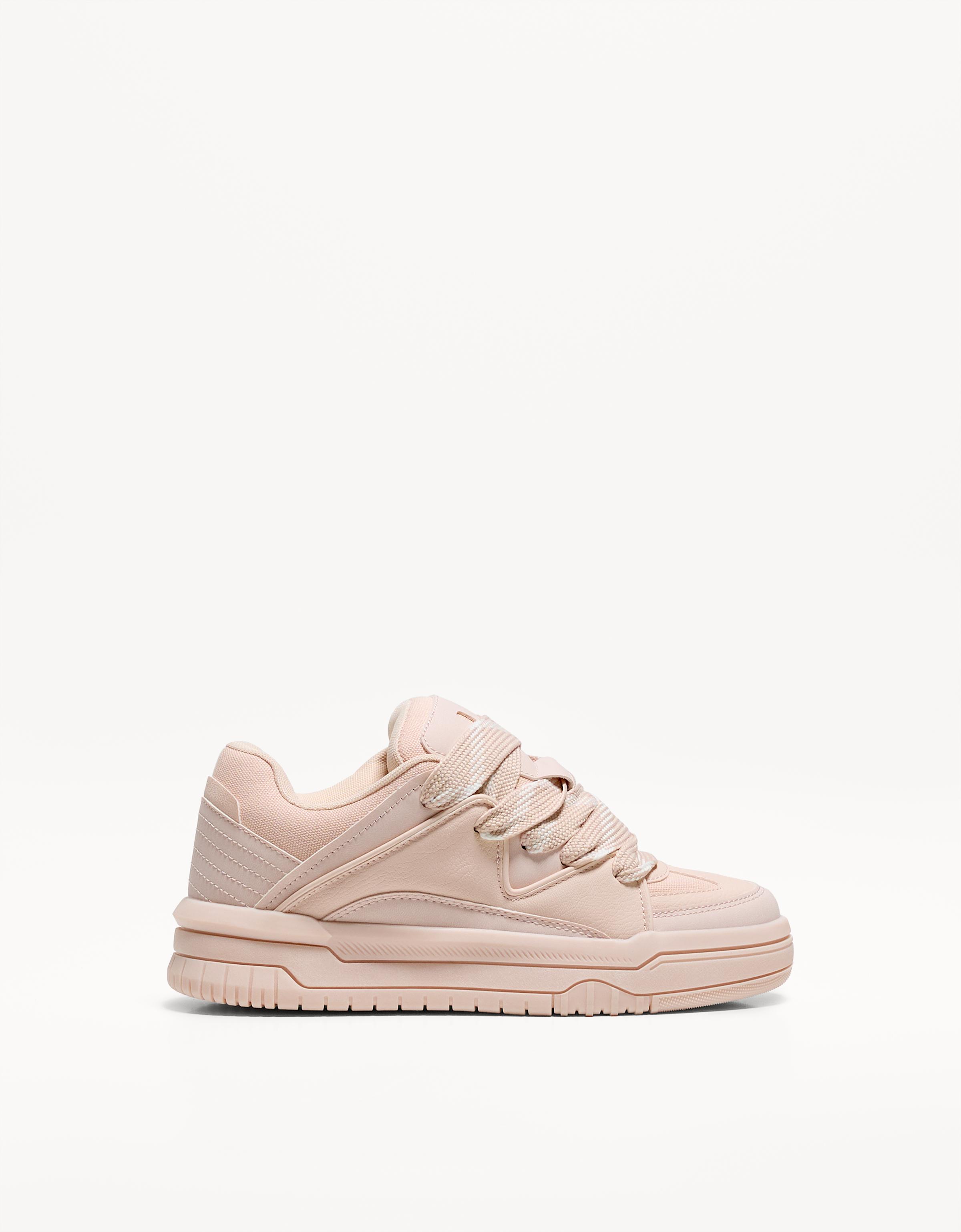 Bershka Skater Sneaker Mit Dicker Sohle Damen 36 Rosa