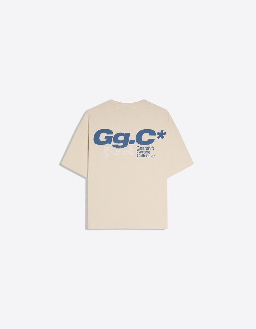 Short sleeve print T-shirt-Camel