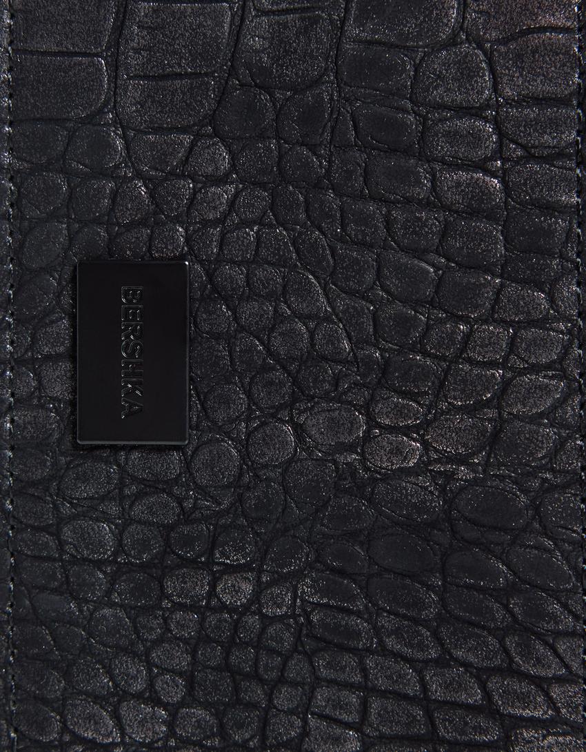 حافظة بطاقات بطبعة حيوانية ونقشة-أسود-3